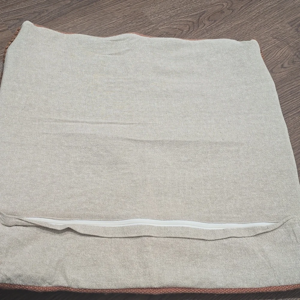 Crate & Barrel Neutral Textured Pillow Cover.
